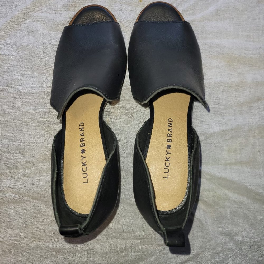 Open Toe, High Heels, Black, Size 7.5, Lucky brand